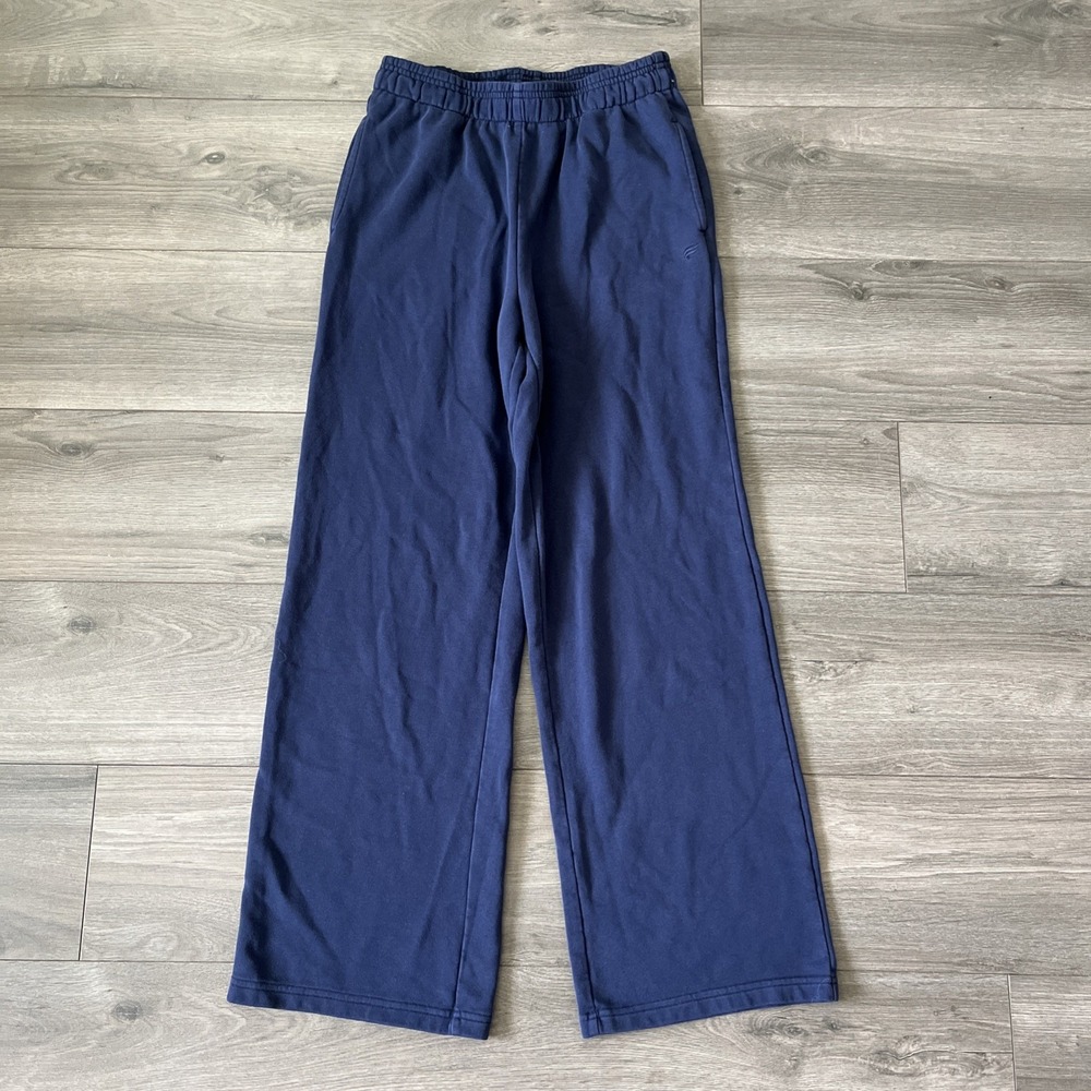 Fabletics Womens M Sweat Pants Dark Blue Drawstring